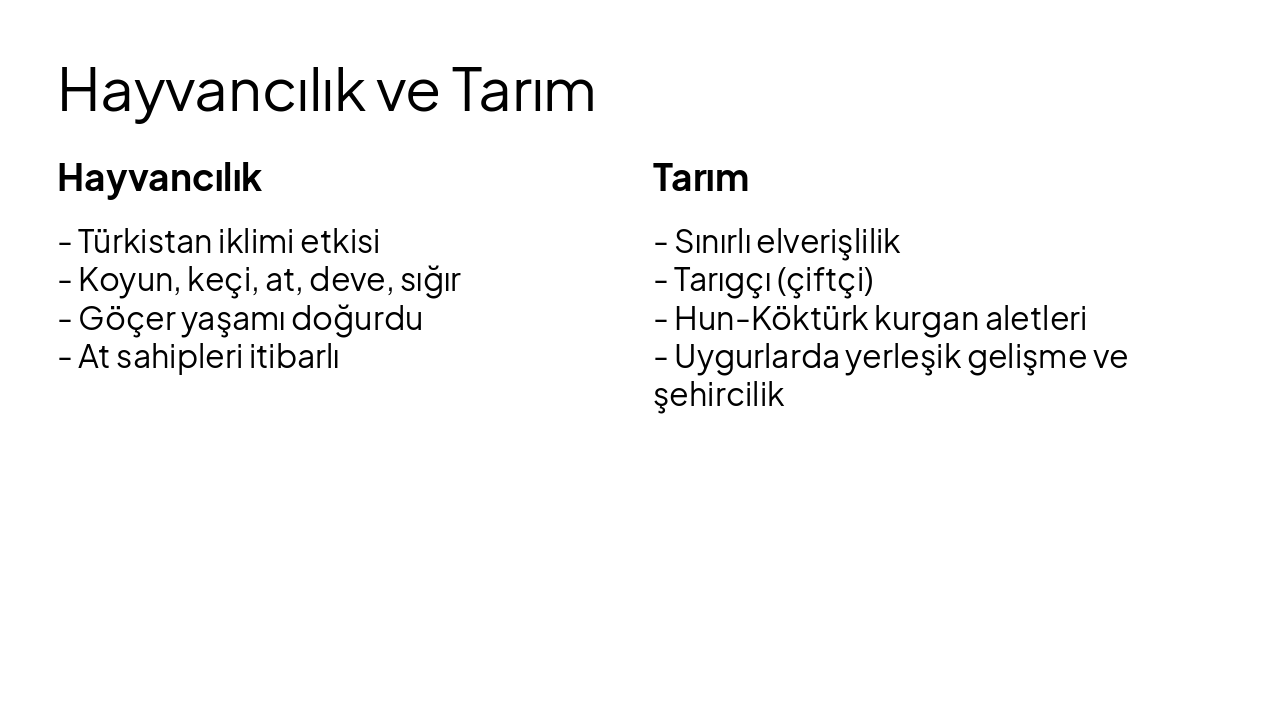 Slide 6 - Hayvancılık ve Tarım