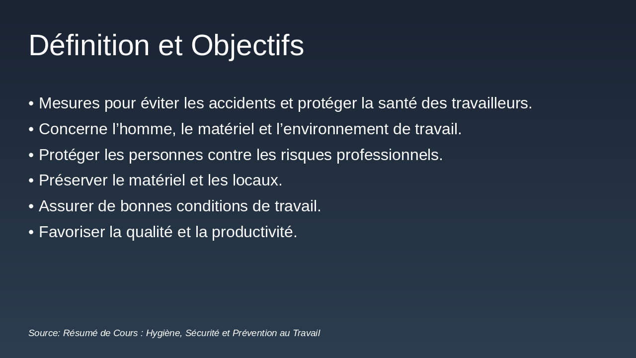 Slide 4 - Définition et Objectifs