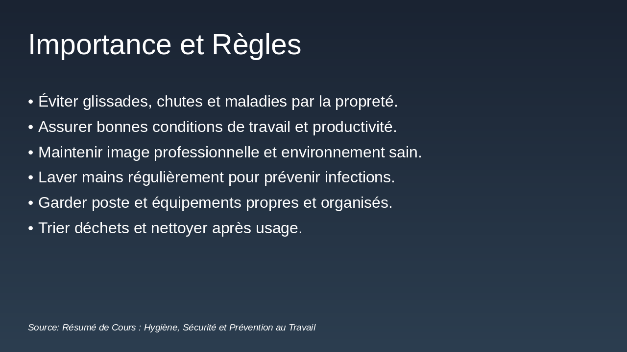 Slide 10 - Importance et Règles