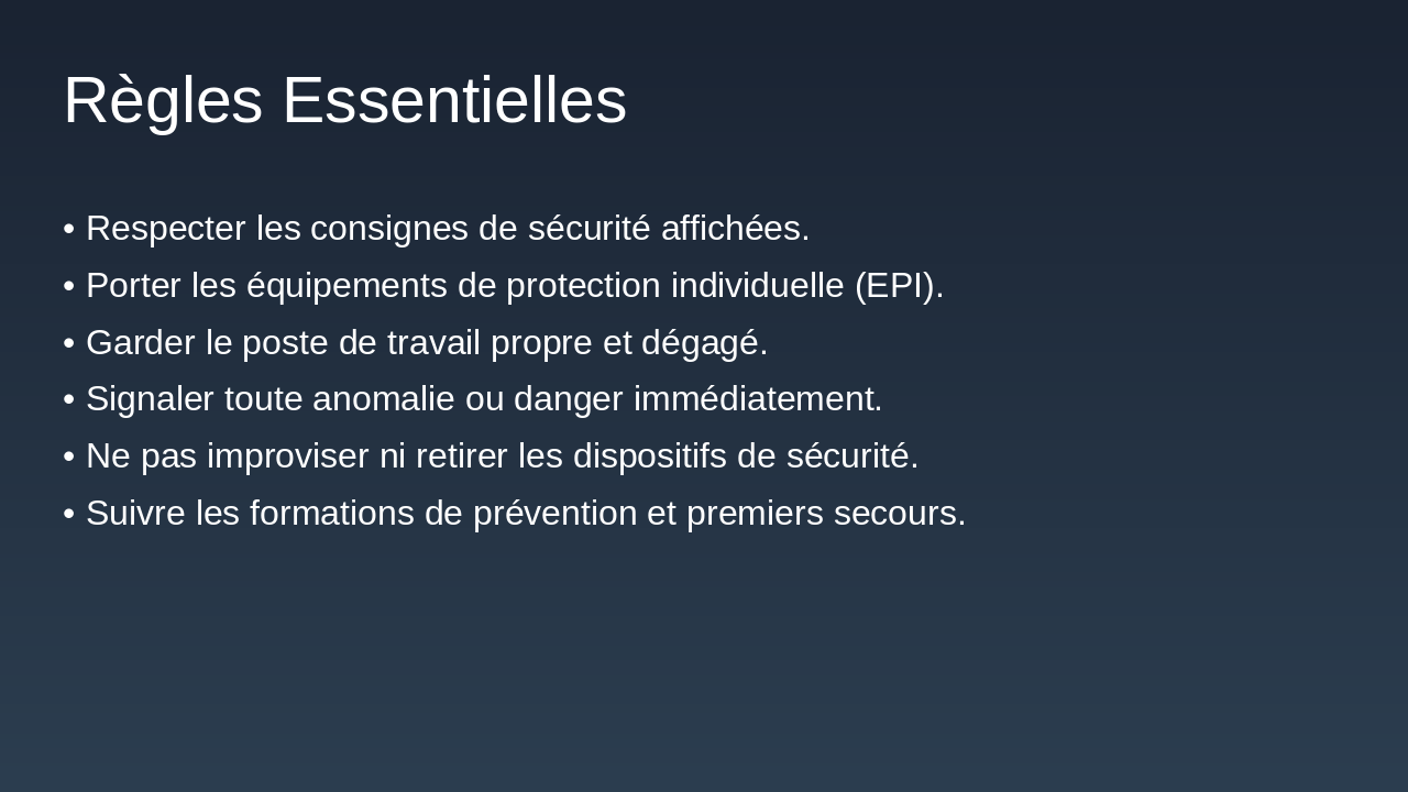 Slide 6 - Règles Essentielles