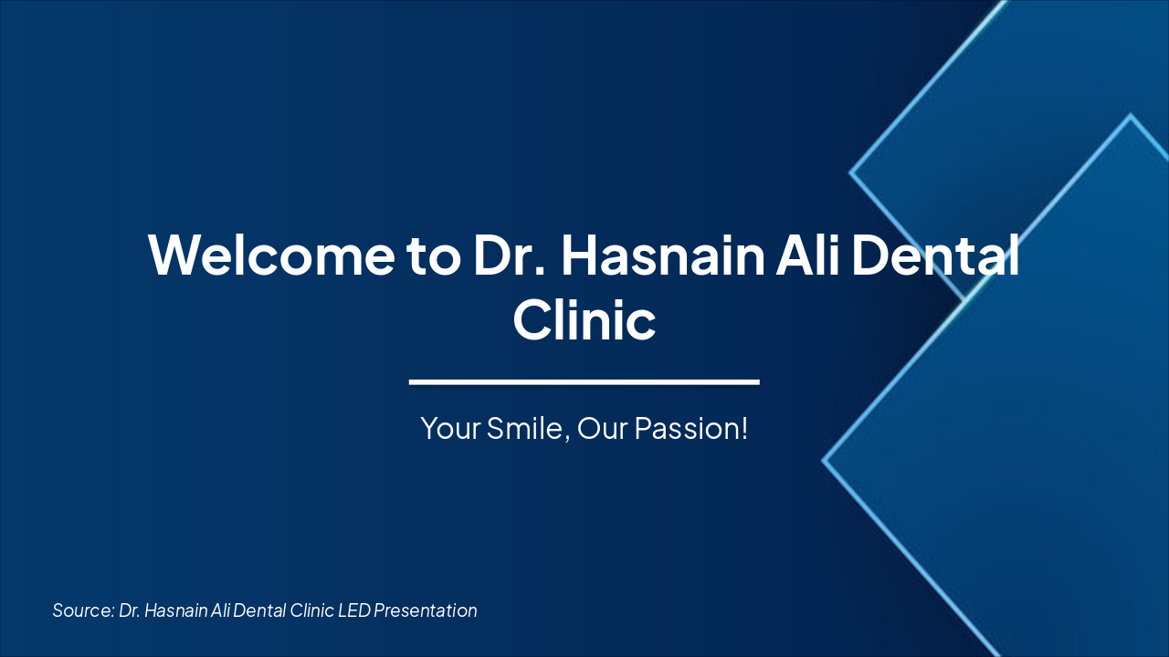 Dr. Hasnain Ali Dental Clinic LED Slides (39 chars)