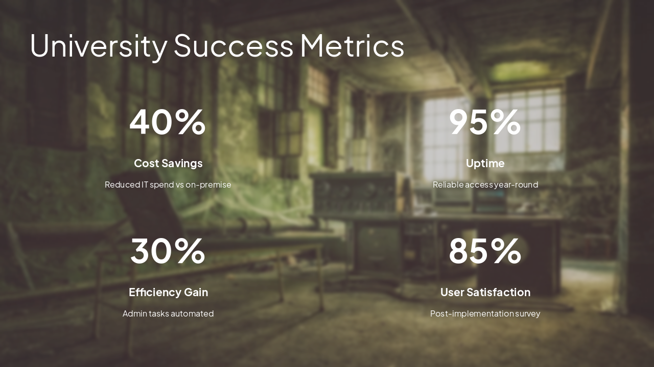 Slide 13 - University Success Metrics