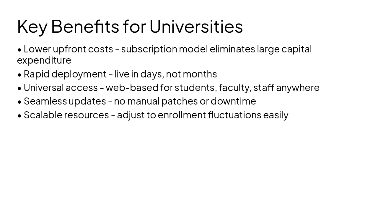 Slide 6 - Key Benefits for Universities