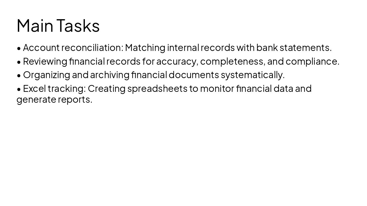 Slide 4 - Main Tasks