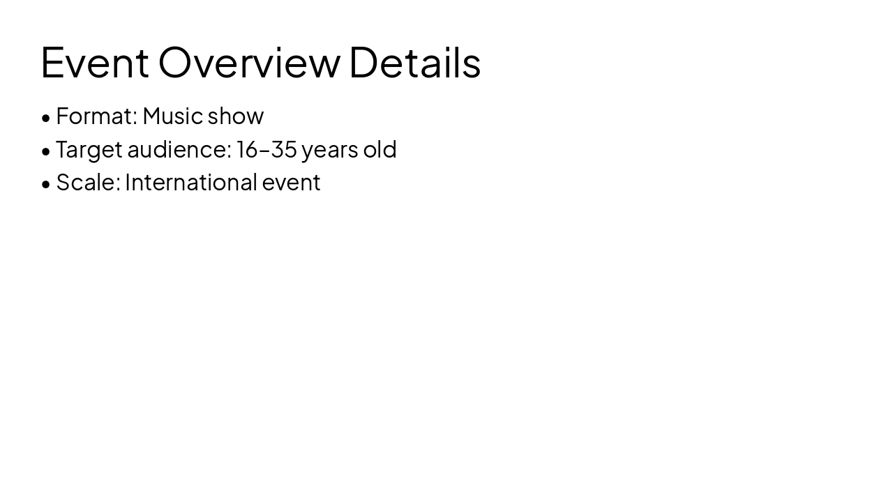 Slide 4 - Event Overview Details