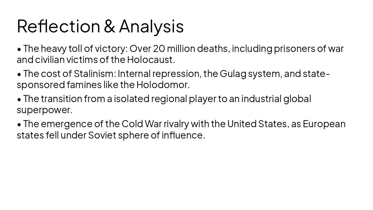 Slide 8 - Reflection & Analysis