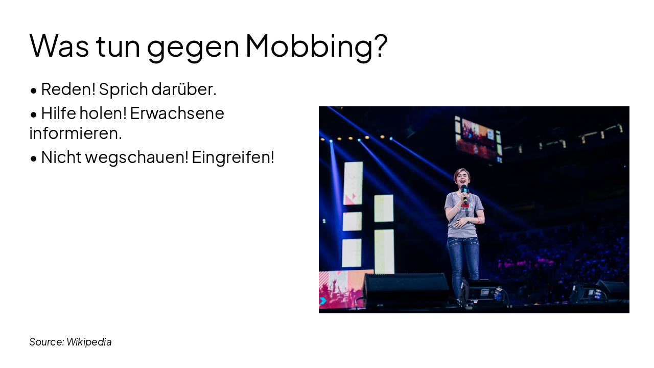 Slide 6 - Was tun gegen Mobbing?