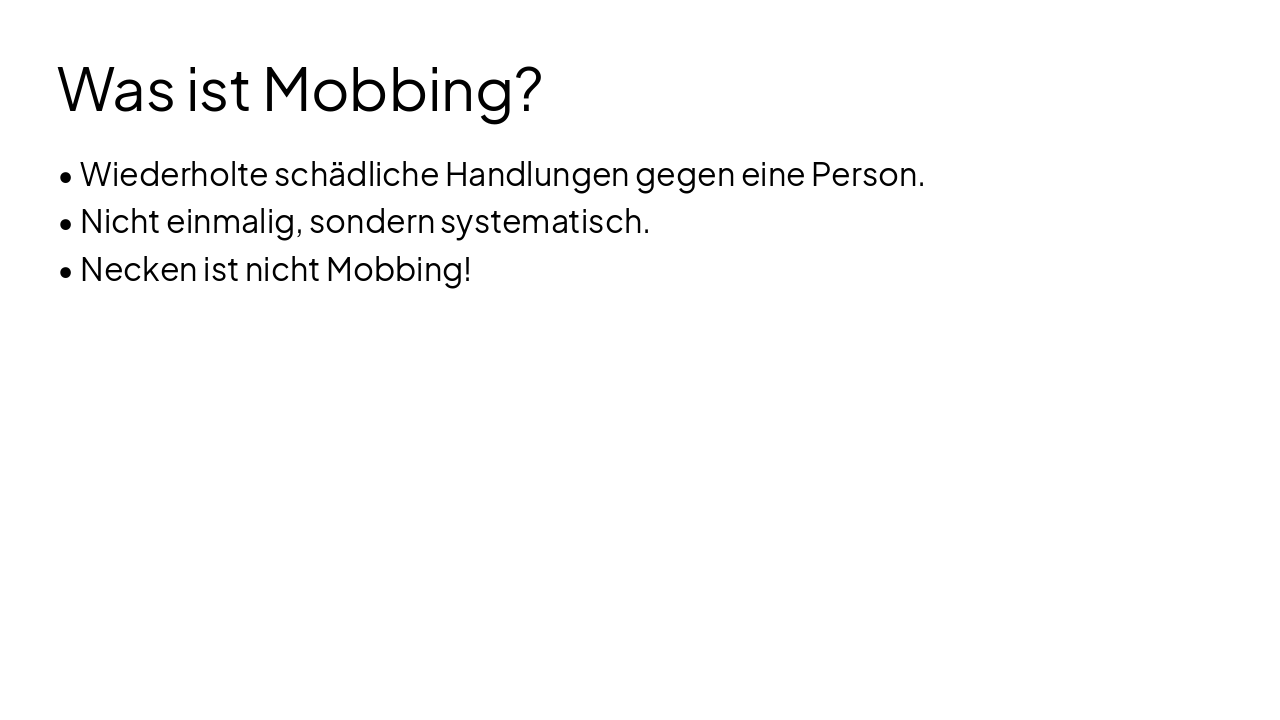 Slide 2 - Was ist Mobbing?