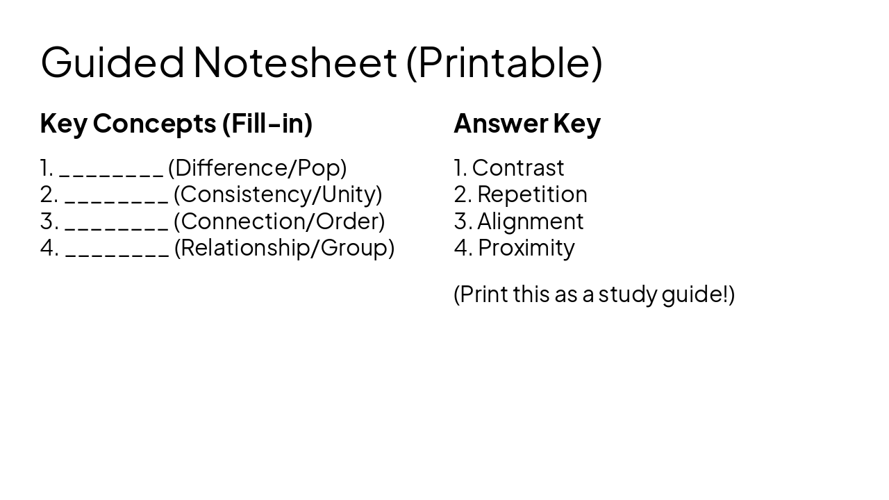 Slide 14 - Guided Notesheet (Printable)