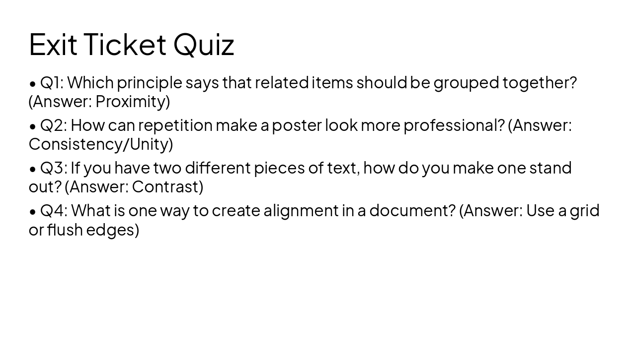 Slide 13 - Exit Ticket Quiz