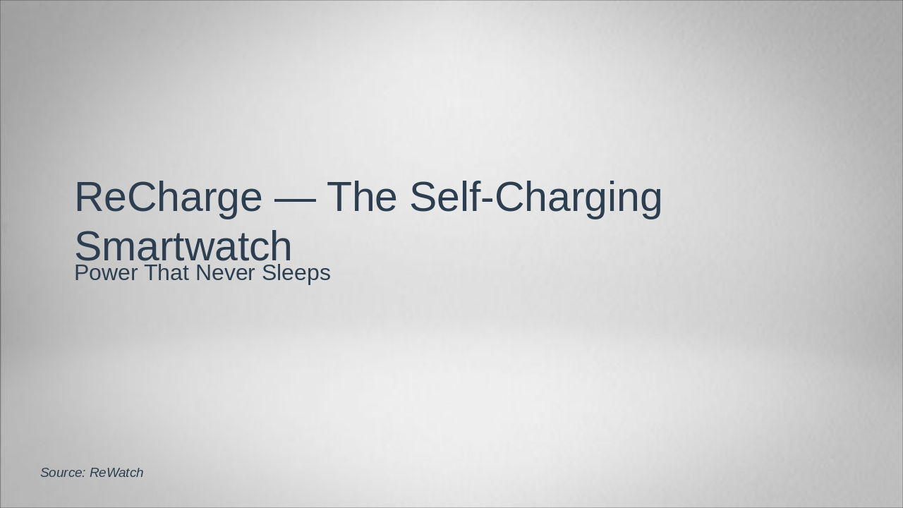 ReCharge: Self-Charging Smartwatch Revolution