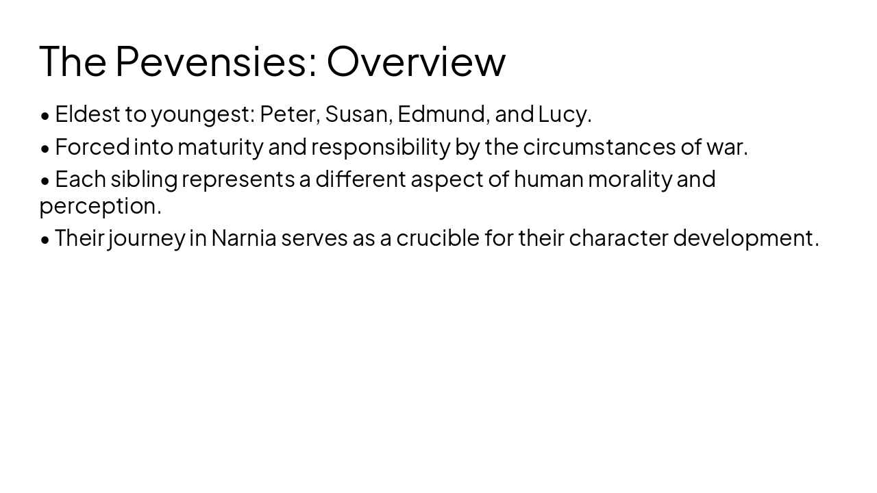 Slide 4 - The Pevensies: Overview