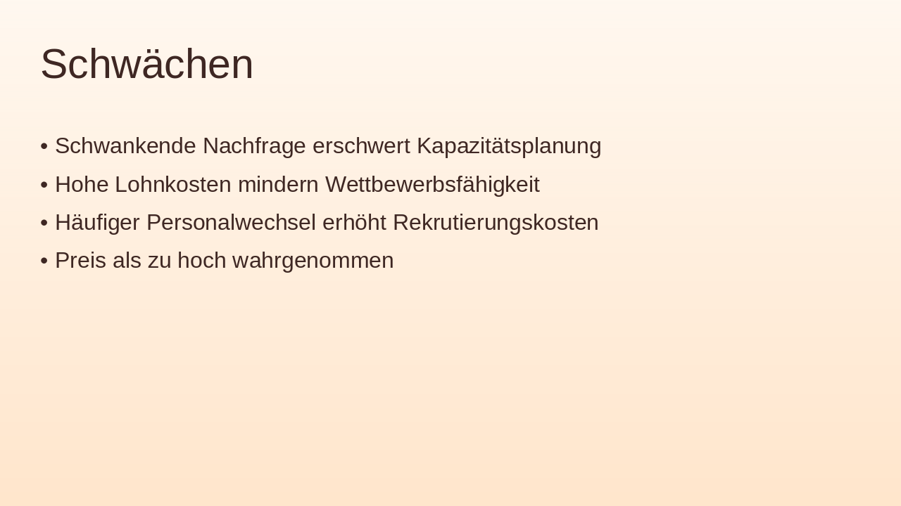 Slide 5 - Schwächen