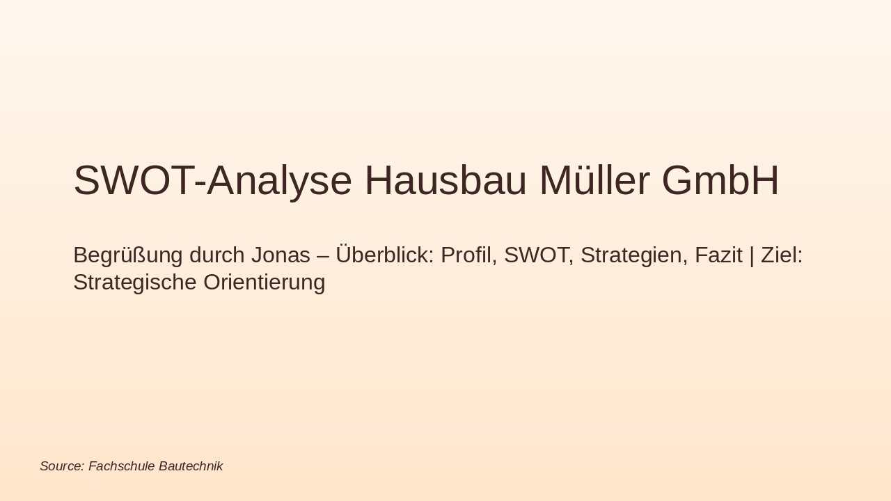 SWOT-Analyse Hausbau Müller GmbH (30 chars)