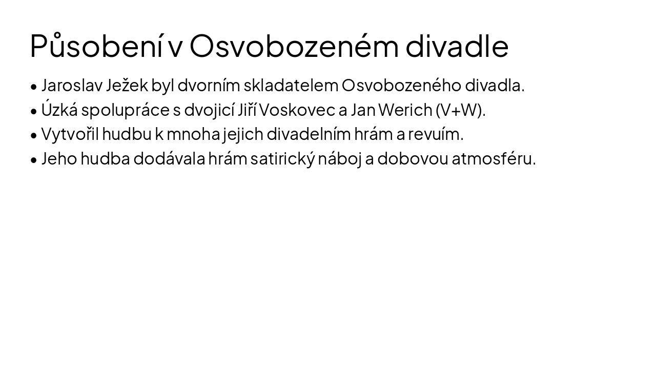 Slide 5 - Působení v Osvobozeném divadle