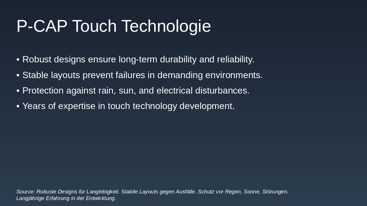 Slide 6 - P-CAP Touch Technologie