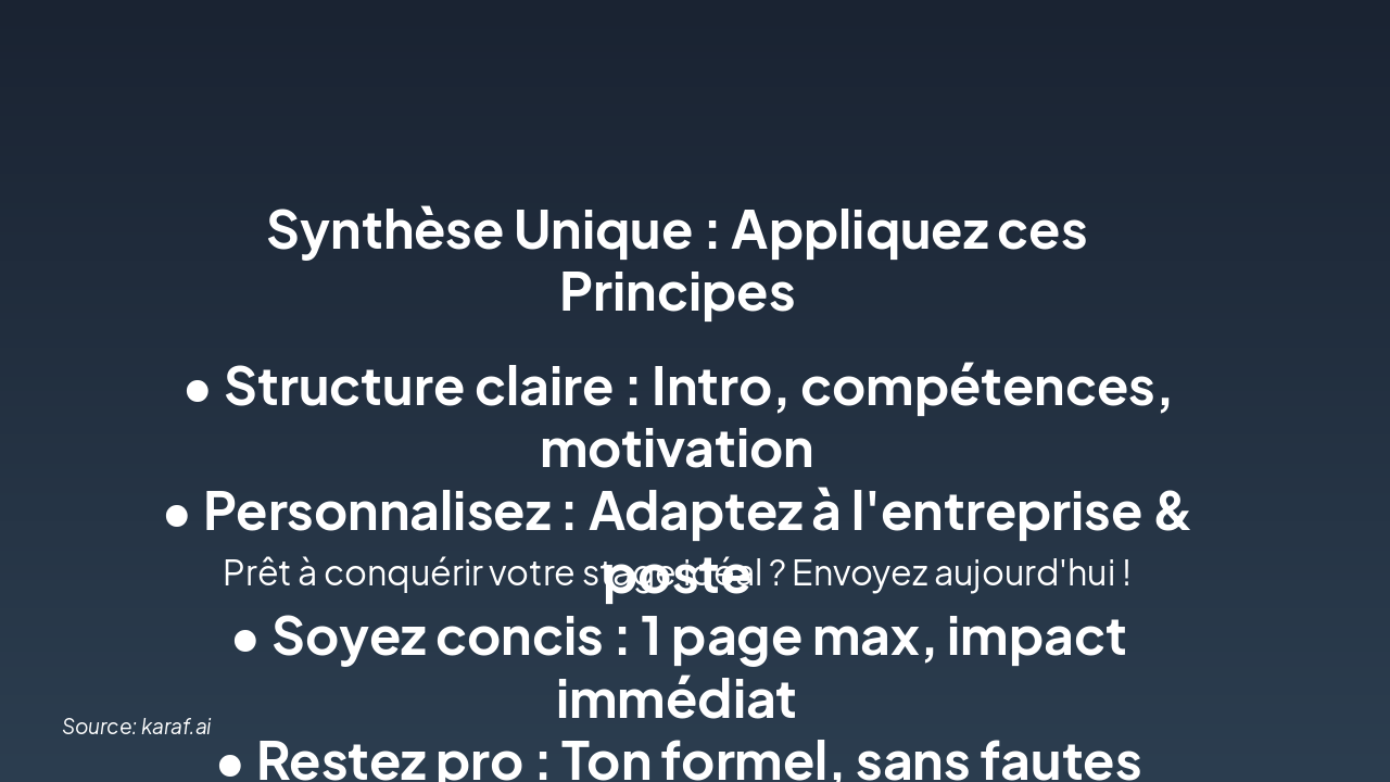 Slide 9 - Conclusion : Synthèse & Principes Clés