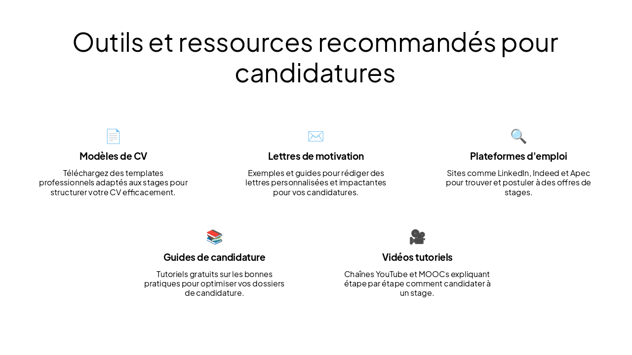 Slide 11 - Outils et ressources recommandés pour candidatures