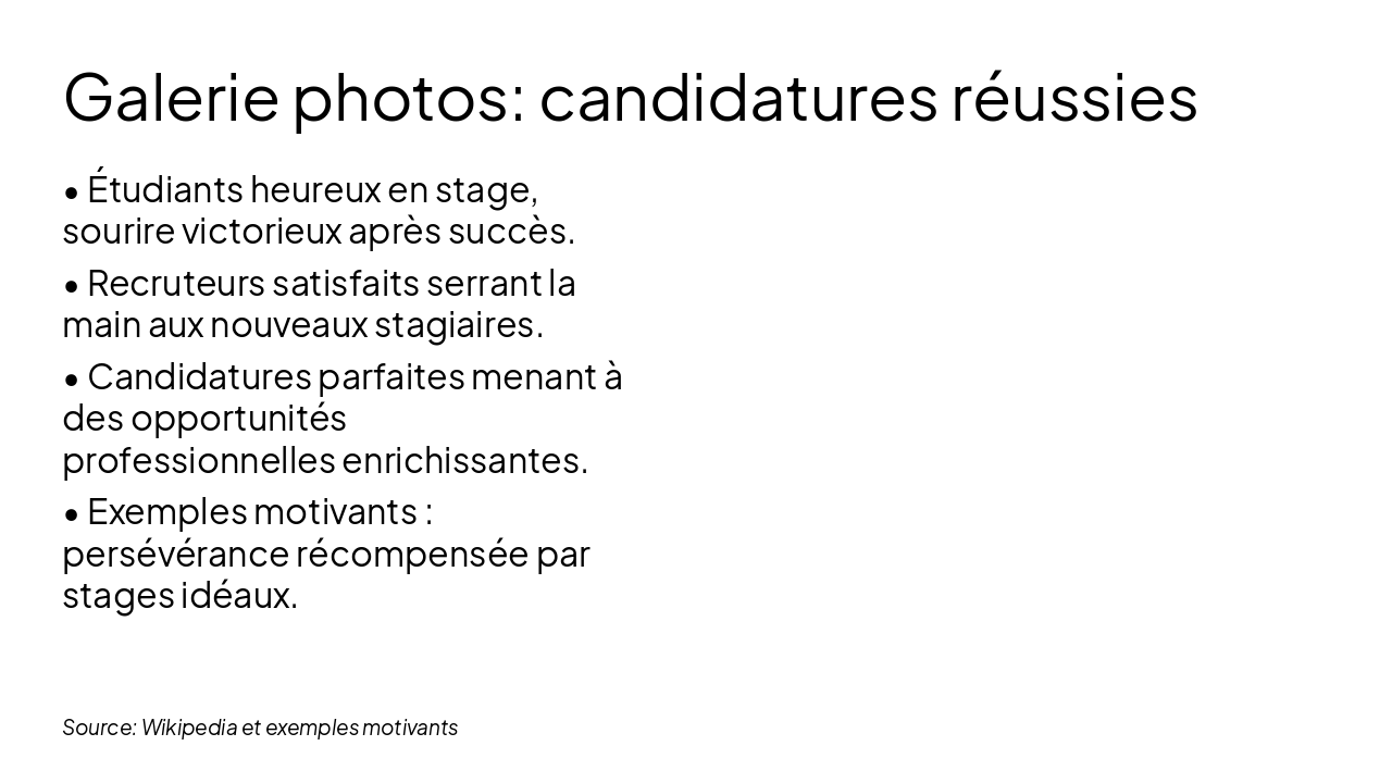 Slide 19 - Galerie photos: candidatures réussies