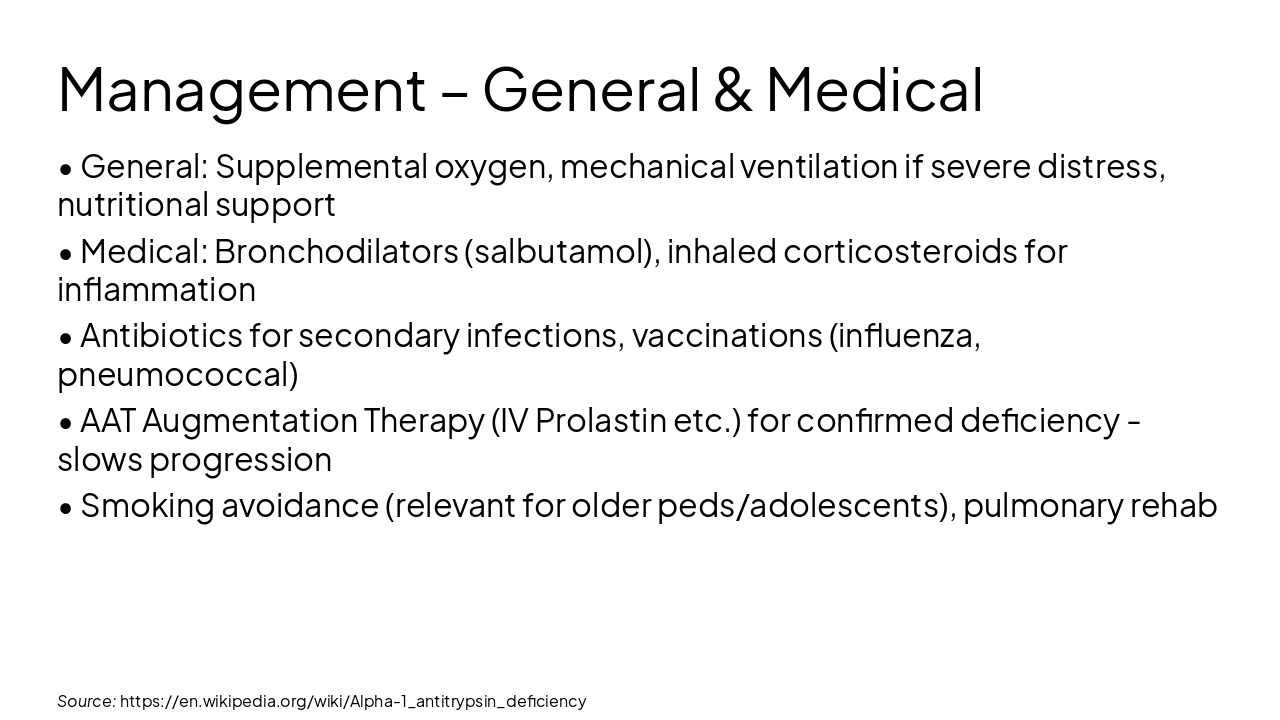 Slide 9 - Management – General & Medical