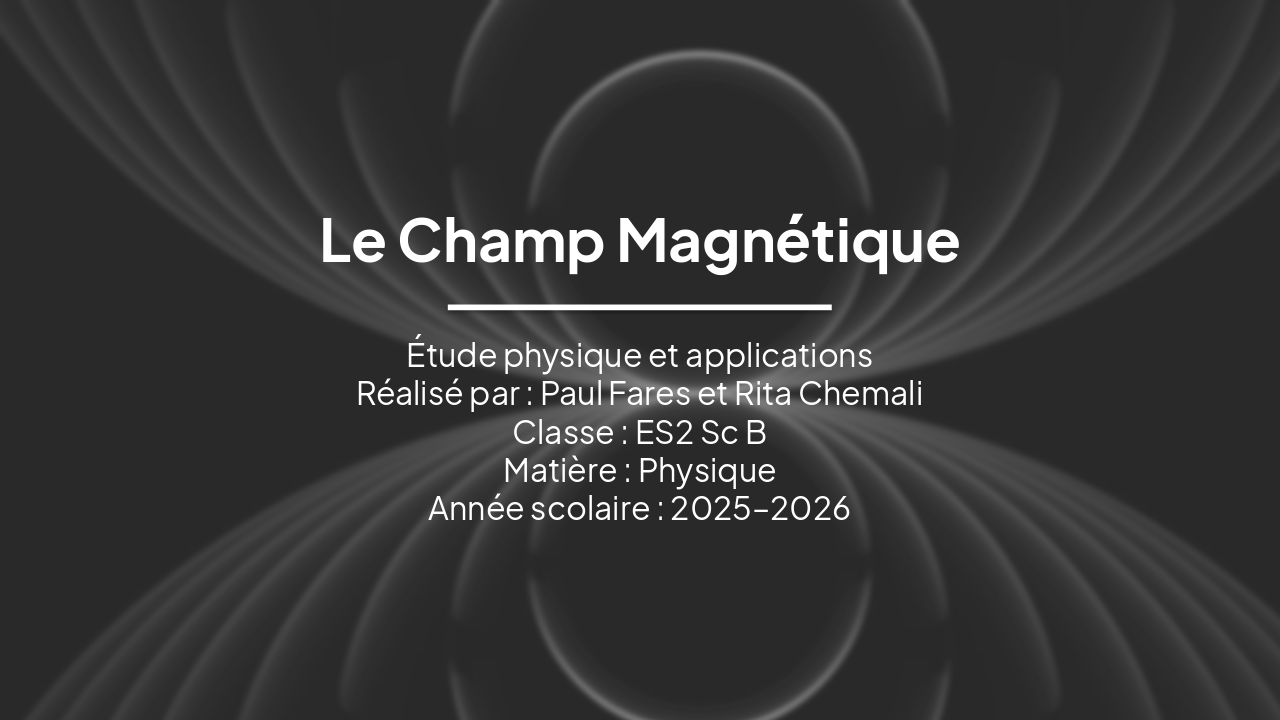 Slide 1 - Le Champ Magnétique