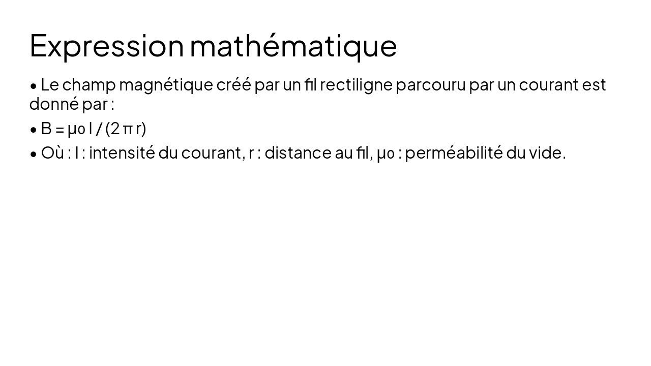Slide 9 - Expression mathématique