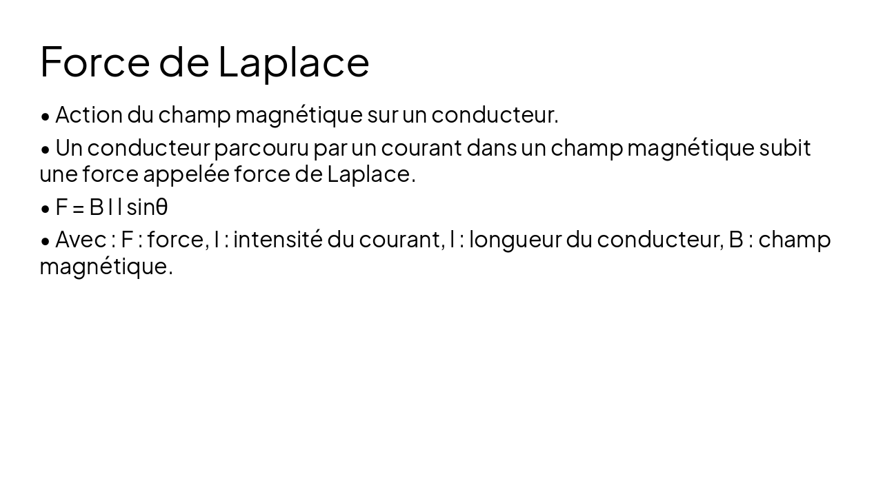Slide 8 - Force de Laplace
