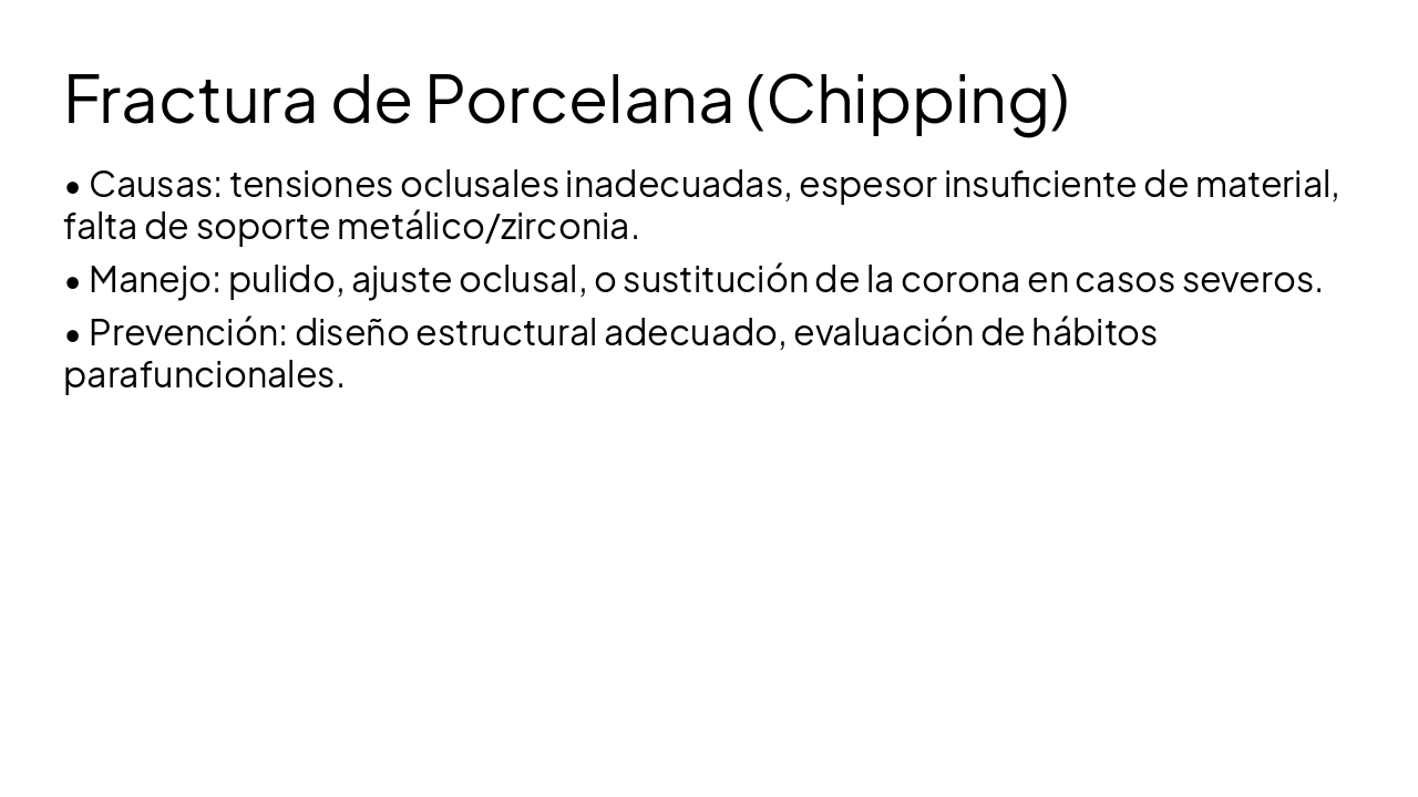 Slide 6 - Fractura de Porcelana (Chipping)