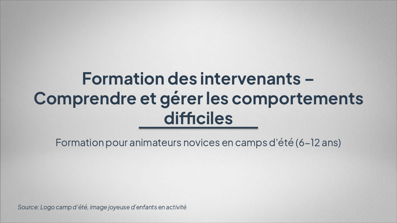 Gérer les Comportements Difficiles au Camp (37 chars)
