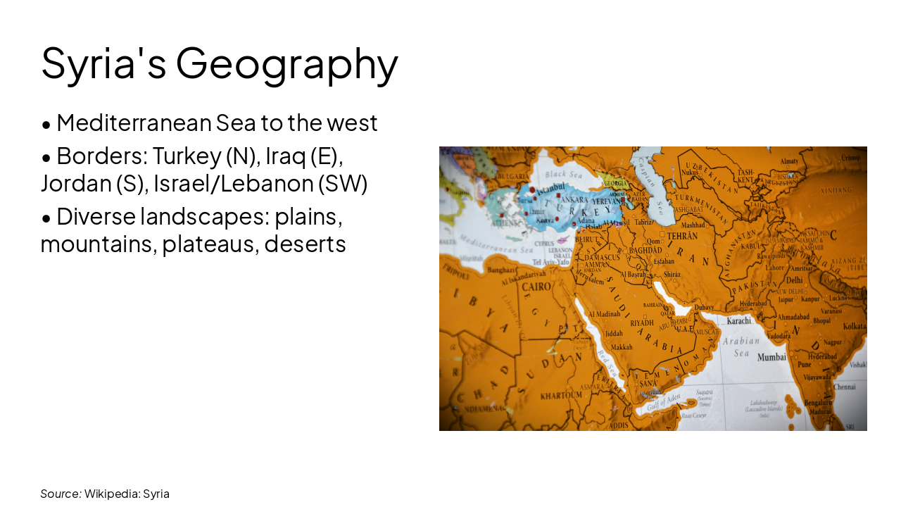Slide 4 - Syria's Geography