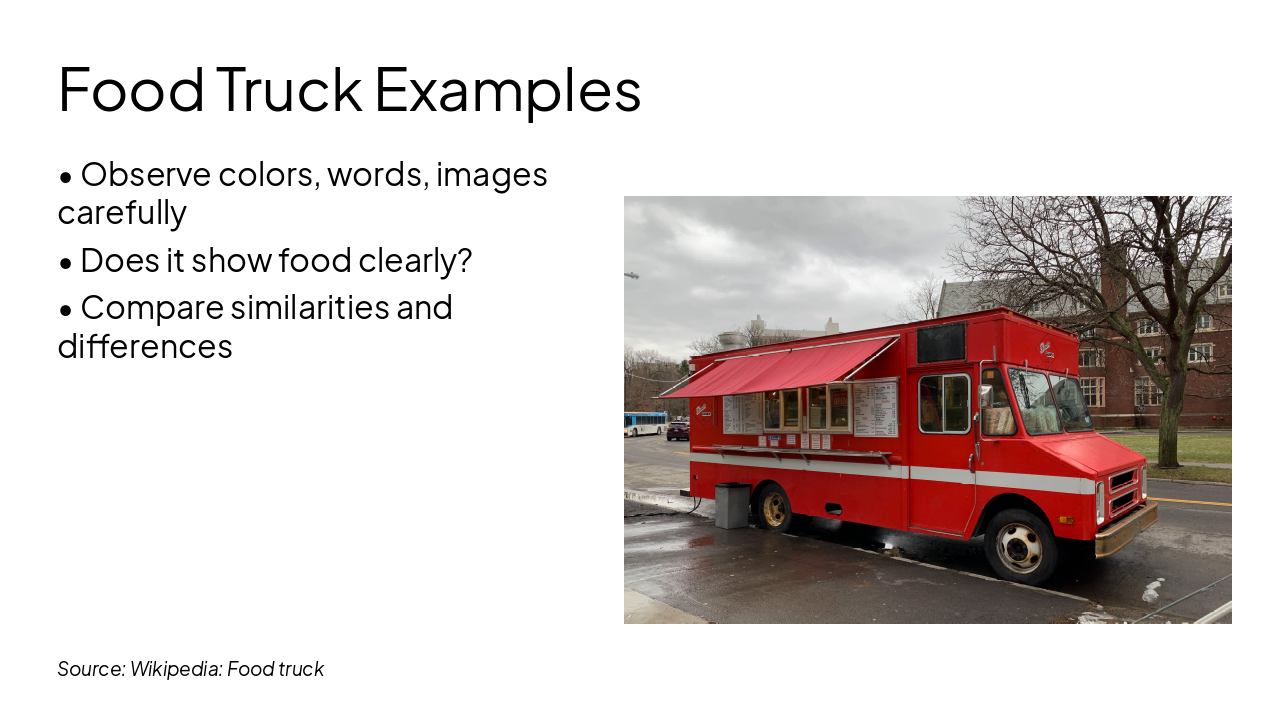 Slide 5 - Food Truck Examples