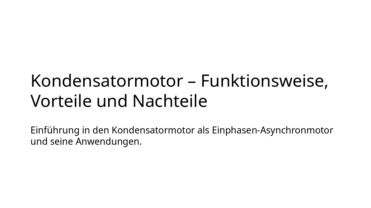 Understanding Capacitor Motors