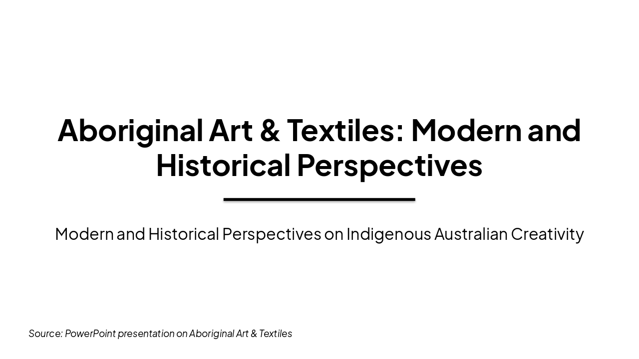 Aboriginal Art & Textiles: Past to Present (38 chars)