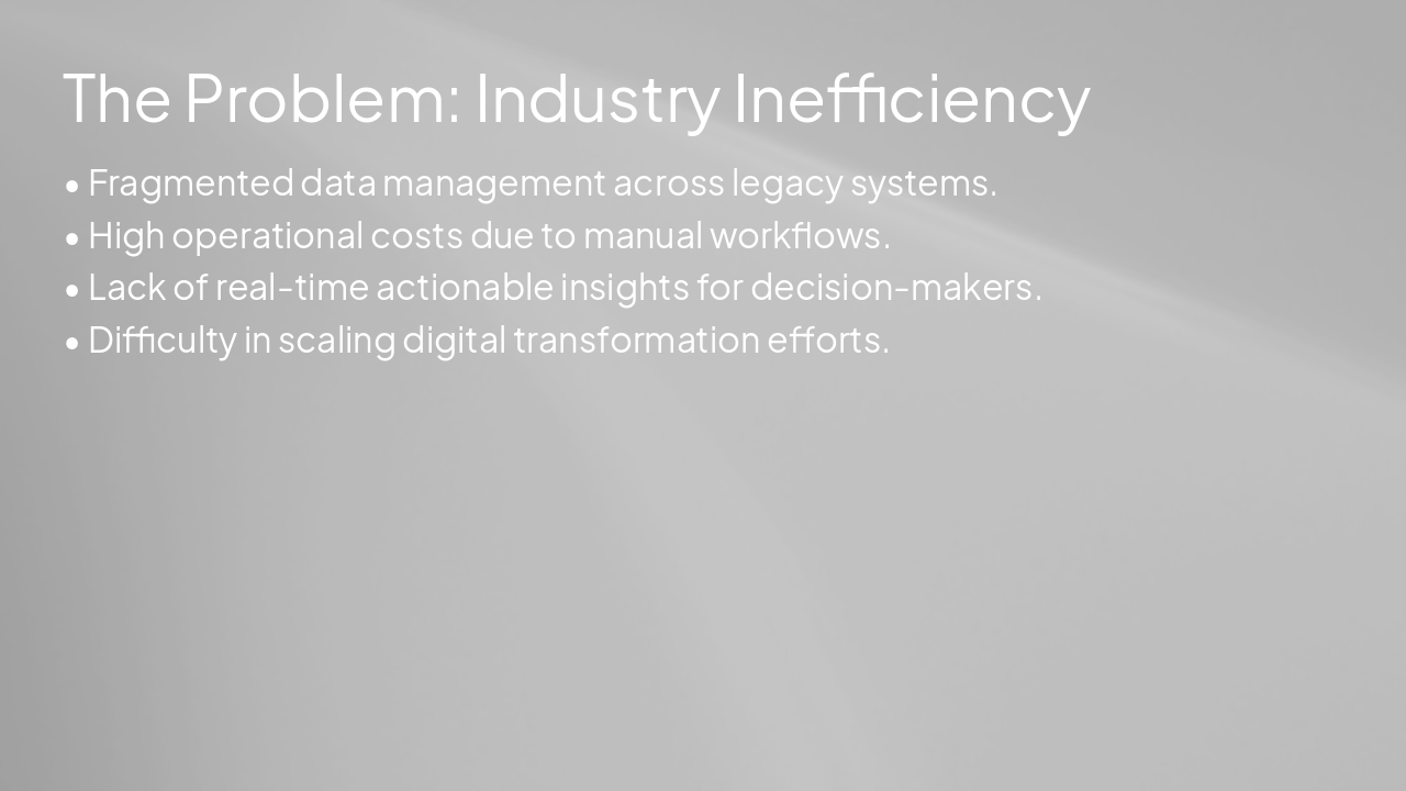 Slide 3 - The Problem: Industry Inefficiency