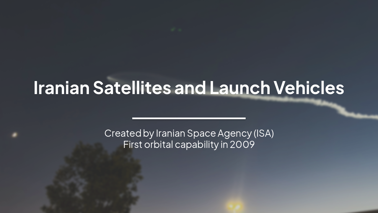 Iranian Satellites and Launch Vehicles: Developments and Mil