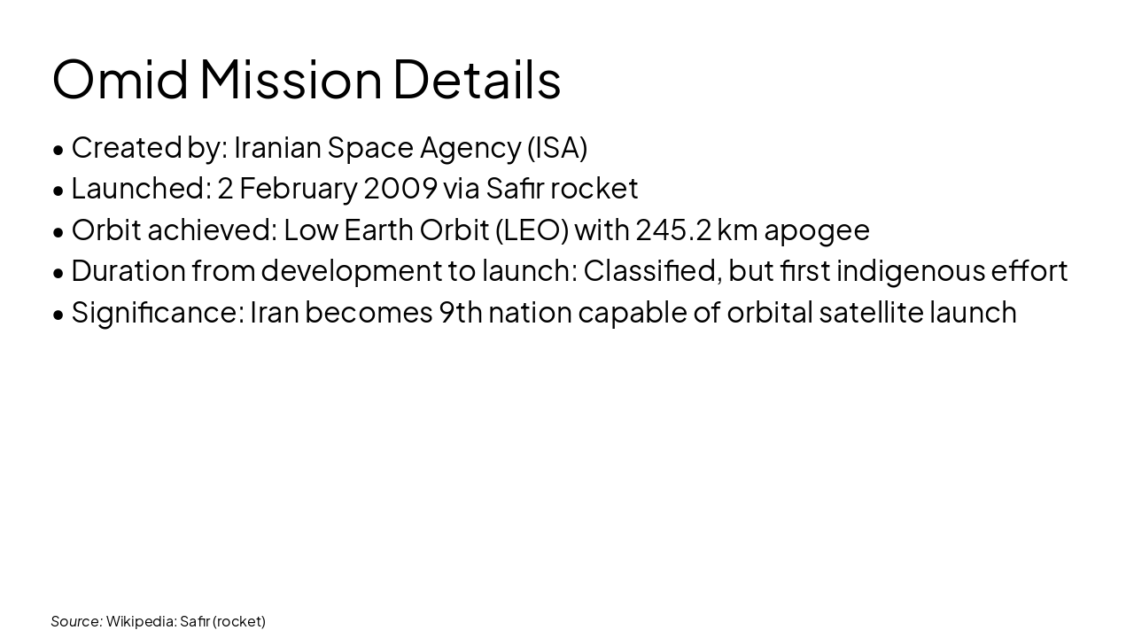 Slide 8 - Omid Mission Details