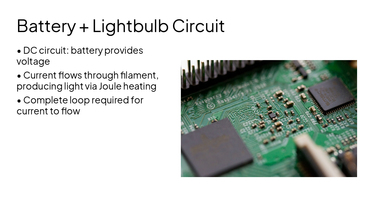 Slide 9 - Battery + Lightbulb Circuit