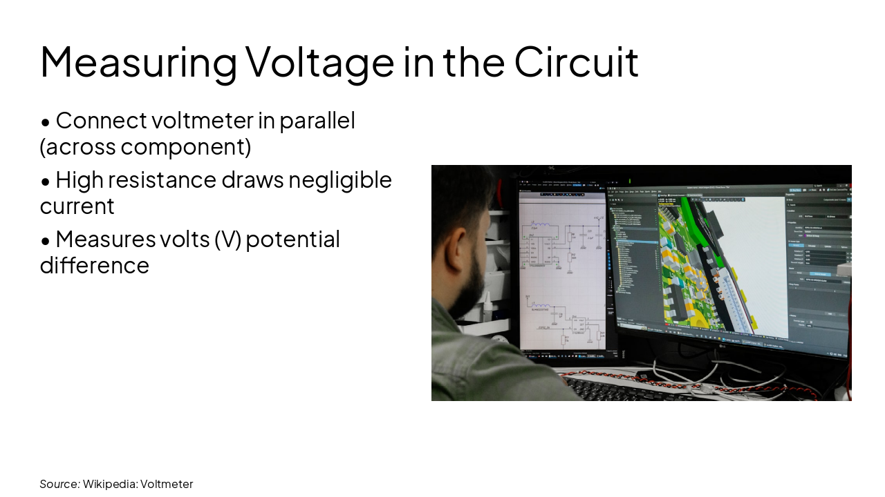 Slide 11 - Measuring Voltage in the Circuit