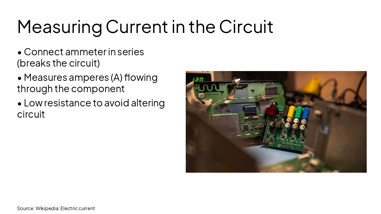 Slide 10 - Measuring Current in the Circuit
