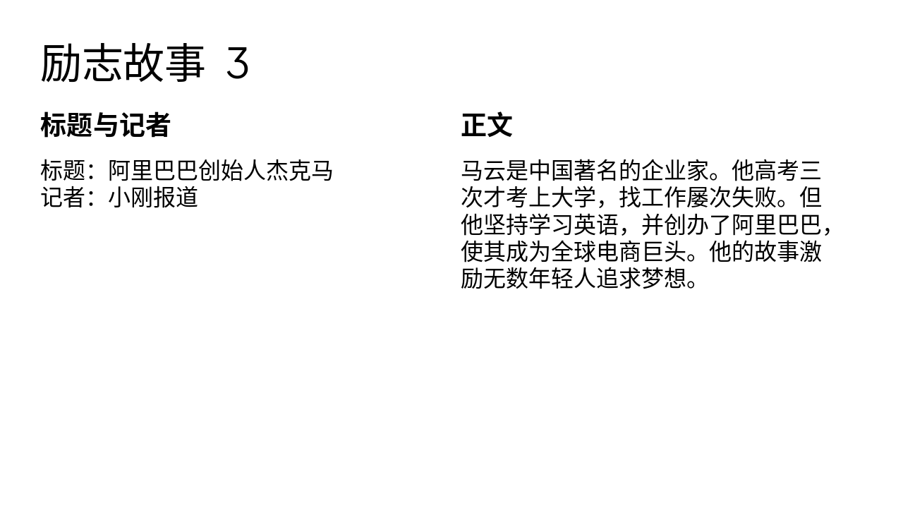 Slide 6 - 励志故事 3