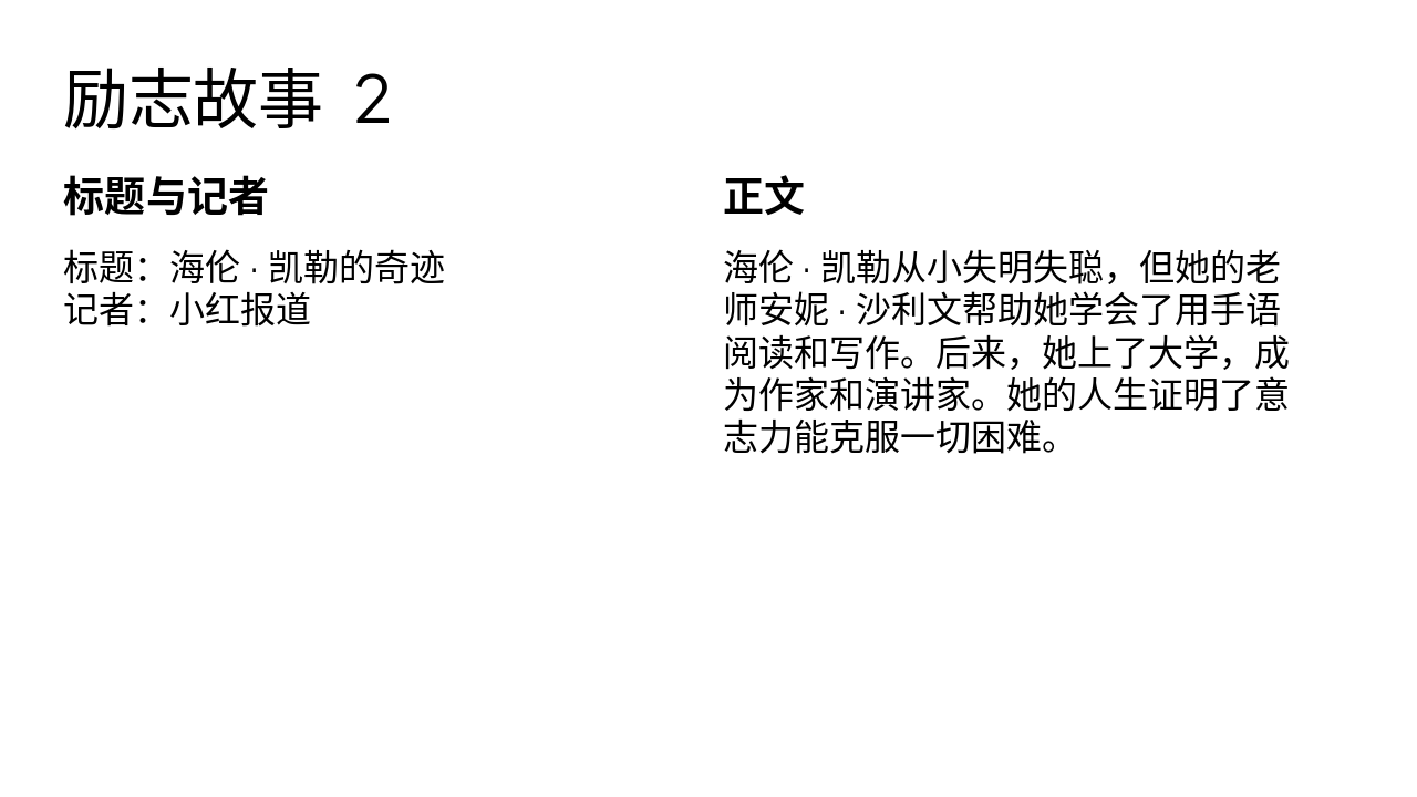Slide 4 - 励志故事 2