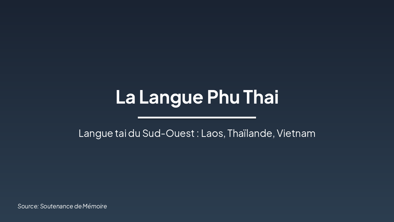 Slide 1 - La Langue Phu Thai
