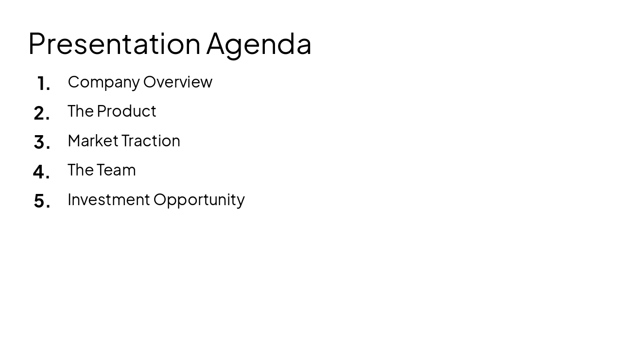 Slide 2 - Presentation Agenda