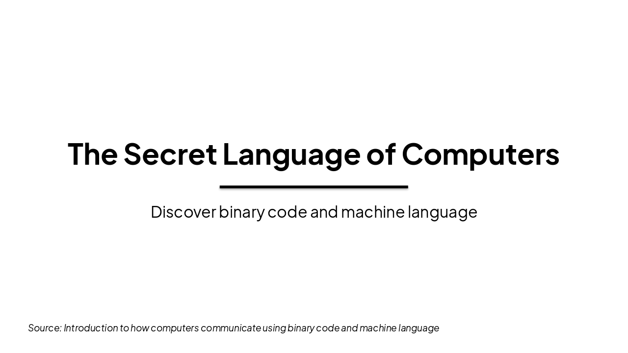 The Secret Language of Computers (30 chars)