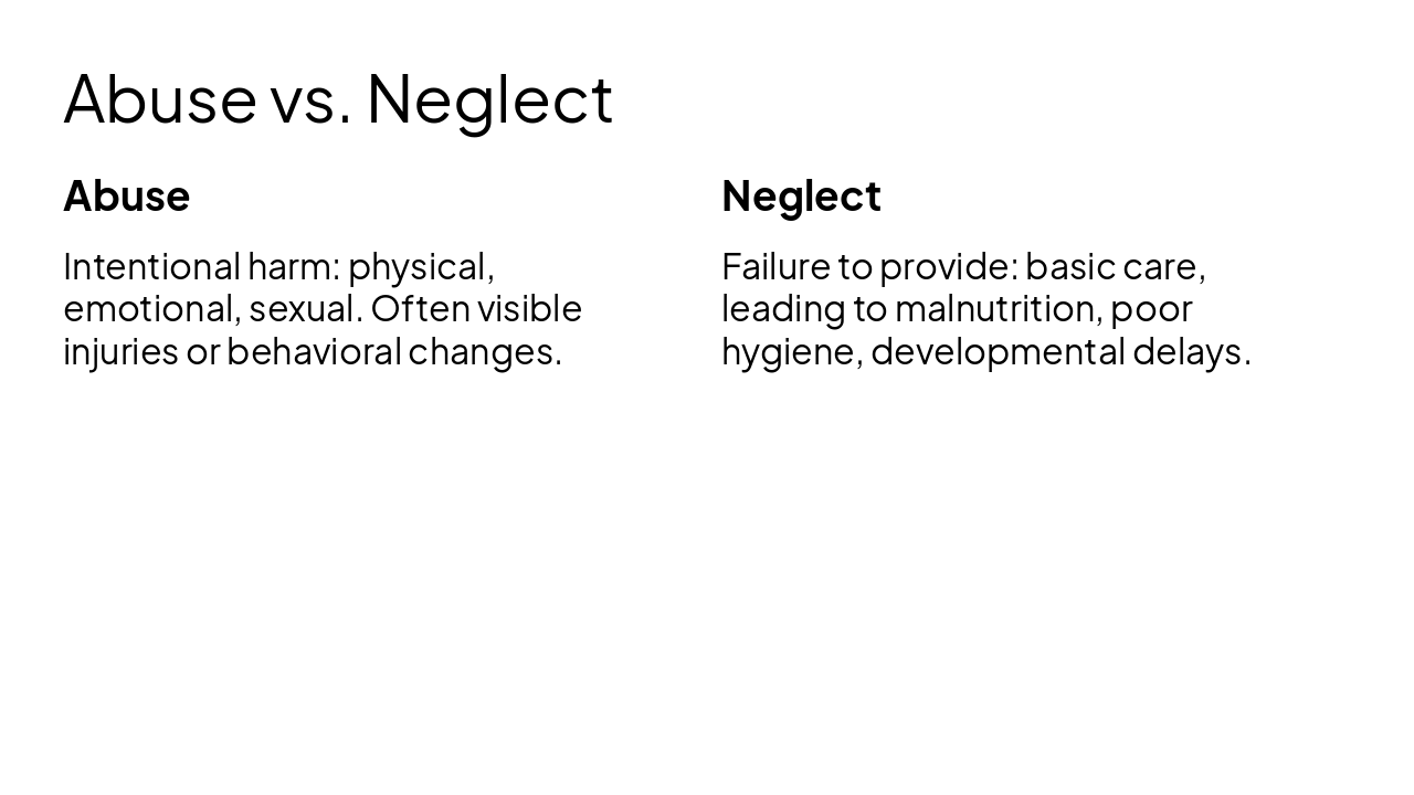 Slide 5 - Abuse vs. Neglect