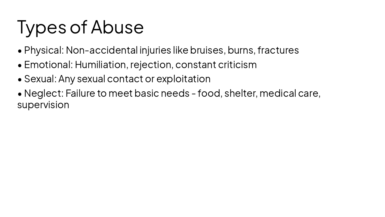 Slide 4 - Types of Abuse
