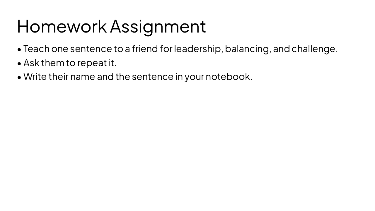 Slide 13 - Homework Assignment