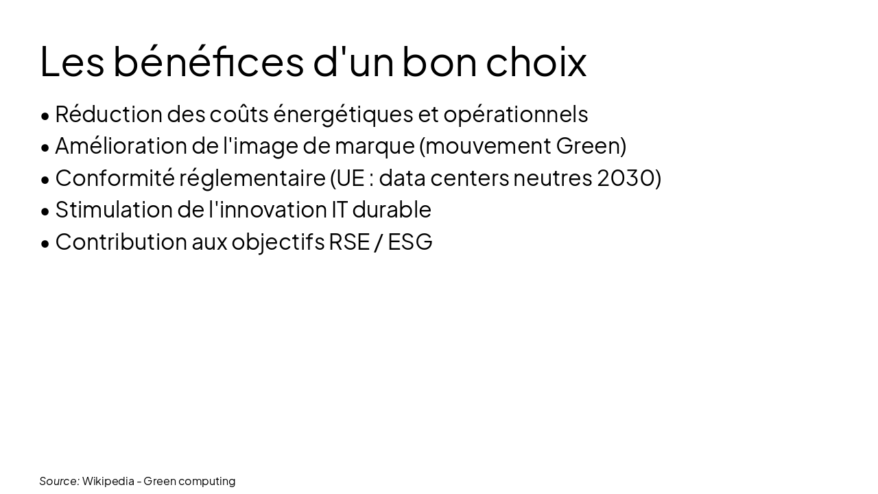 Slide 7 - Les bénéfices d'un bon choix