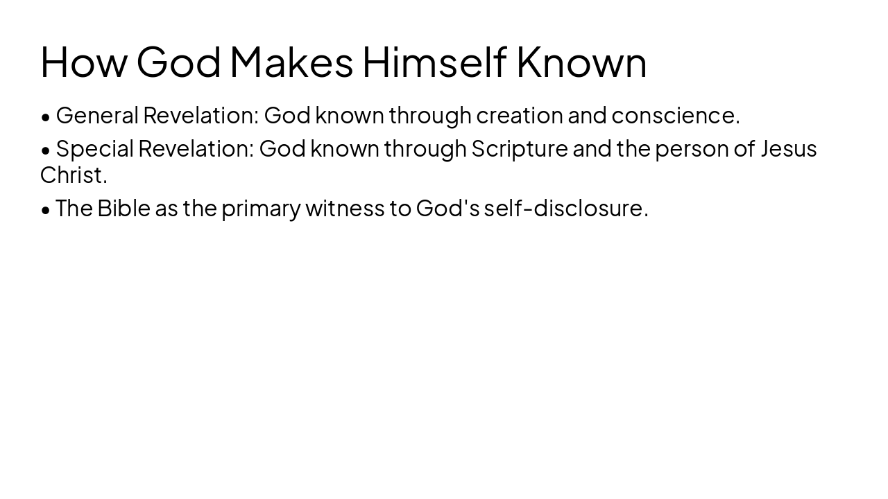 Slide 8 - How God Makes Himself Known