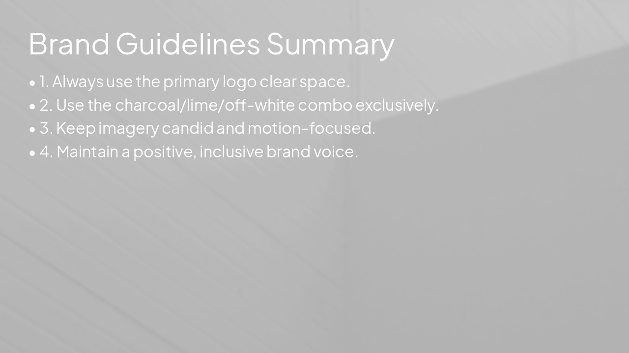 Slide 16 - Brand Guidelines Summary